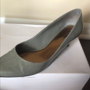 Light blue kitty heels